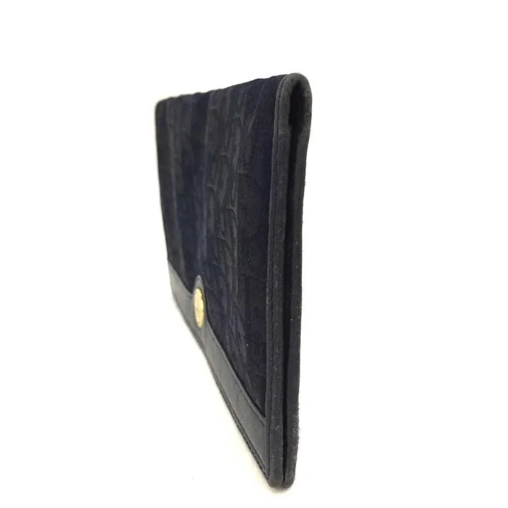 Christian Dior Trotter Canvas Leather Long Bifold Wallet /6T0694